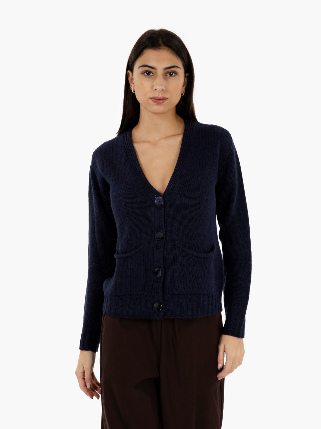 Cardigan scollo a V navy
