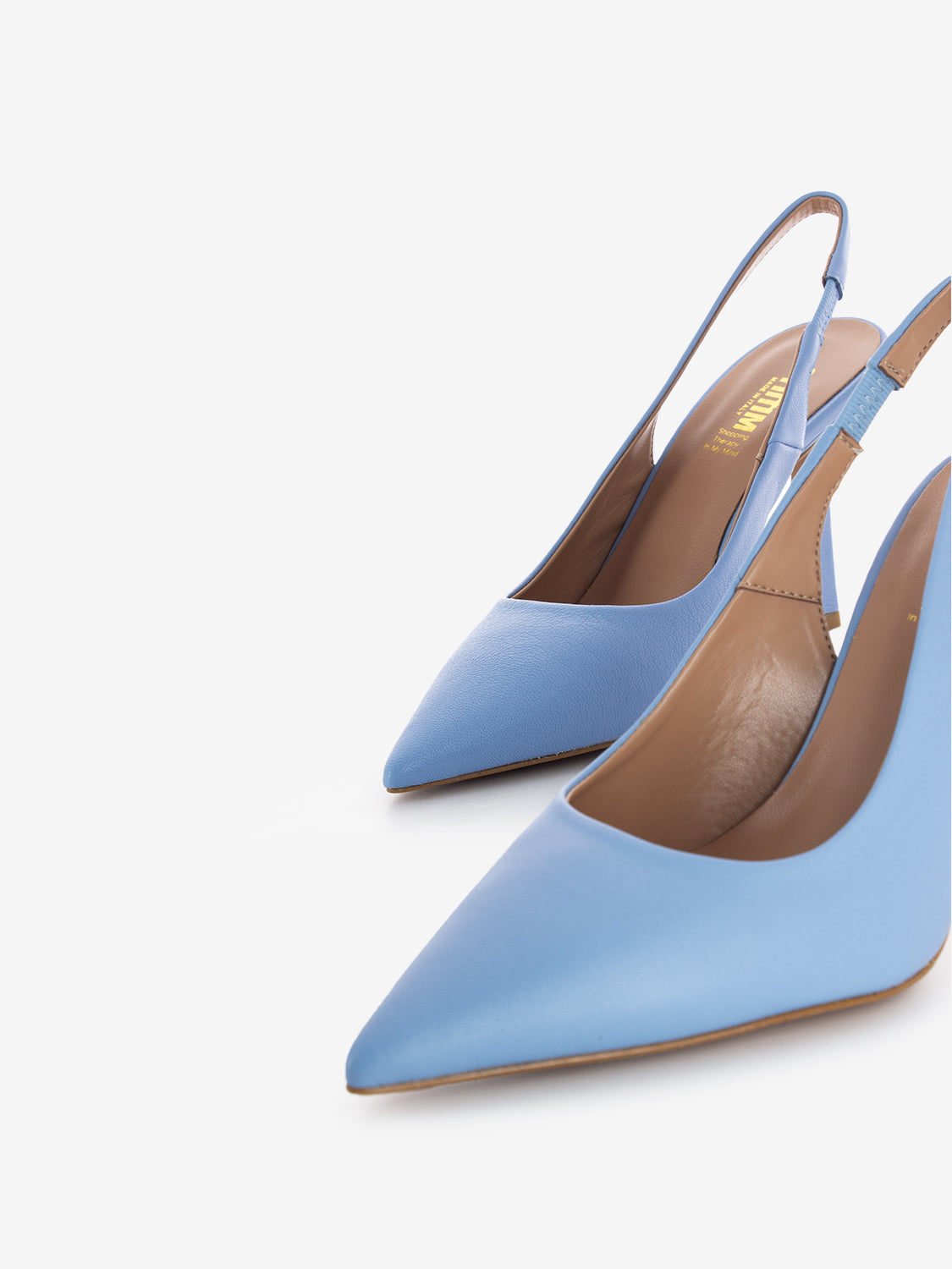 Chanel 90 in light blue leather