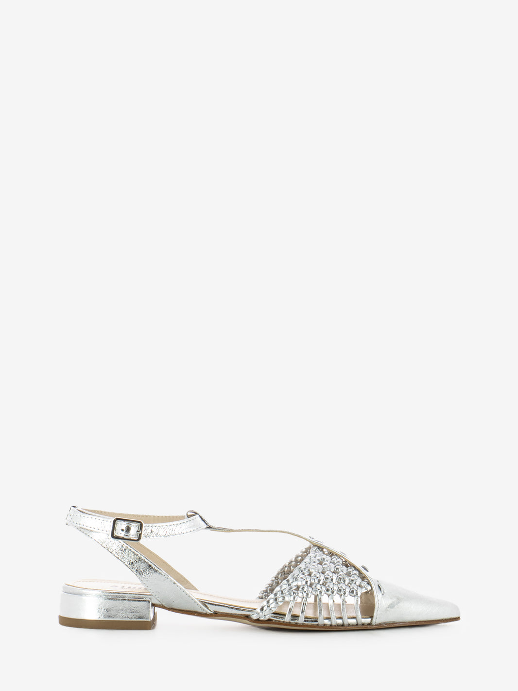 Slingback a punta argento