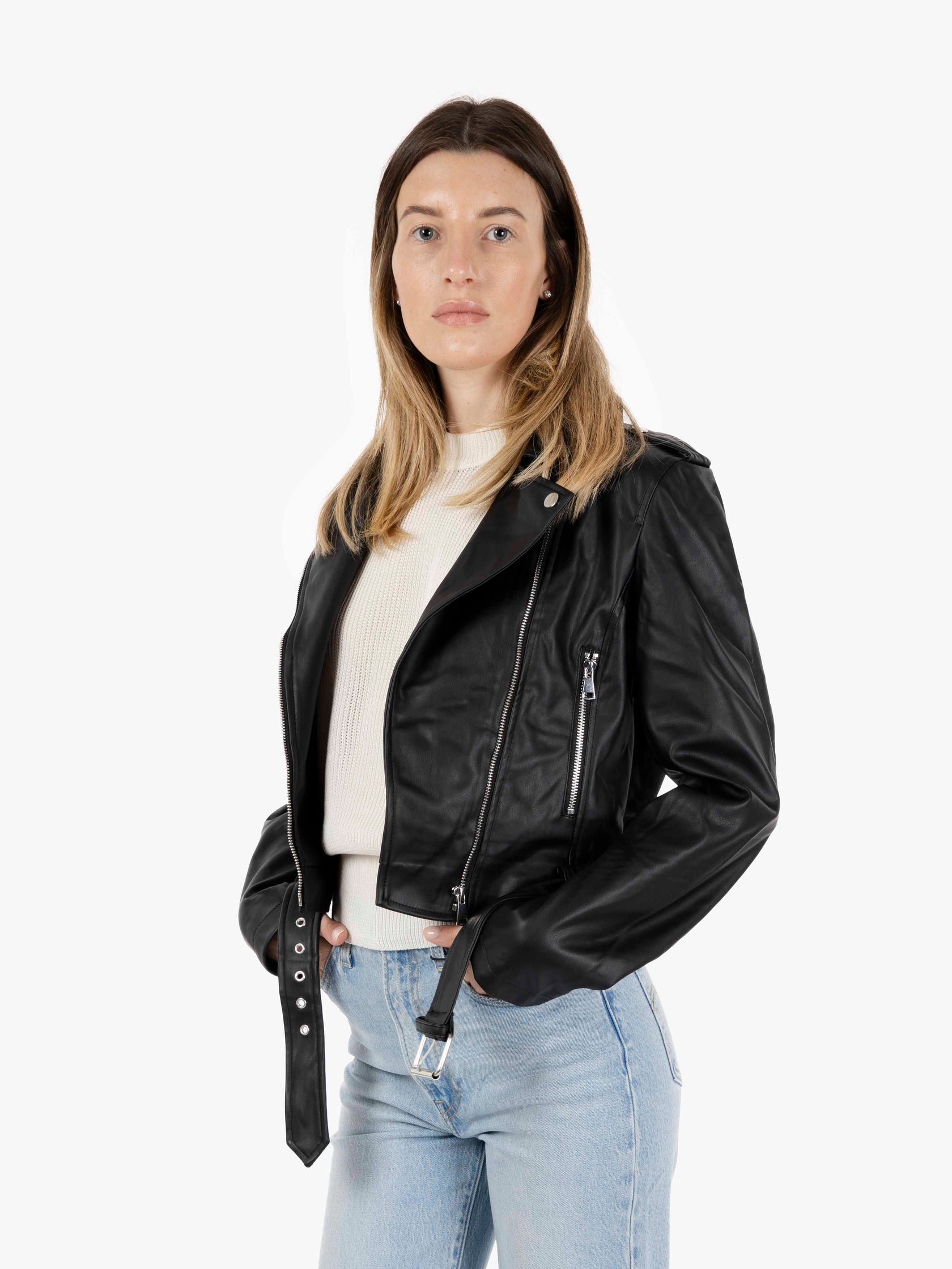 Black faux leather jacket