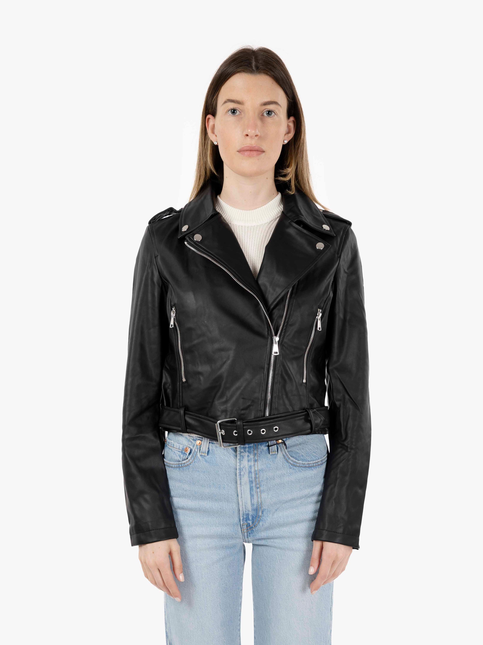 Black faux leather jacket
