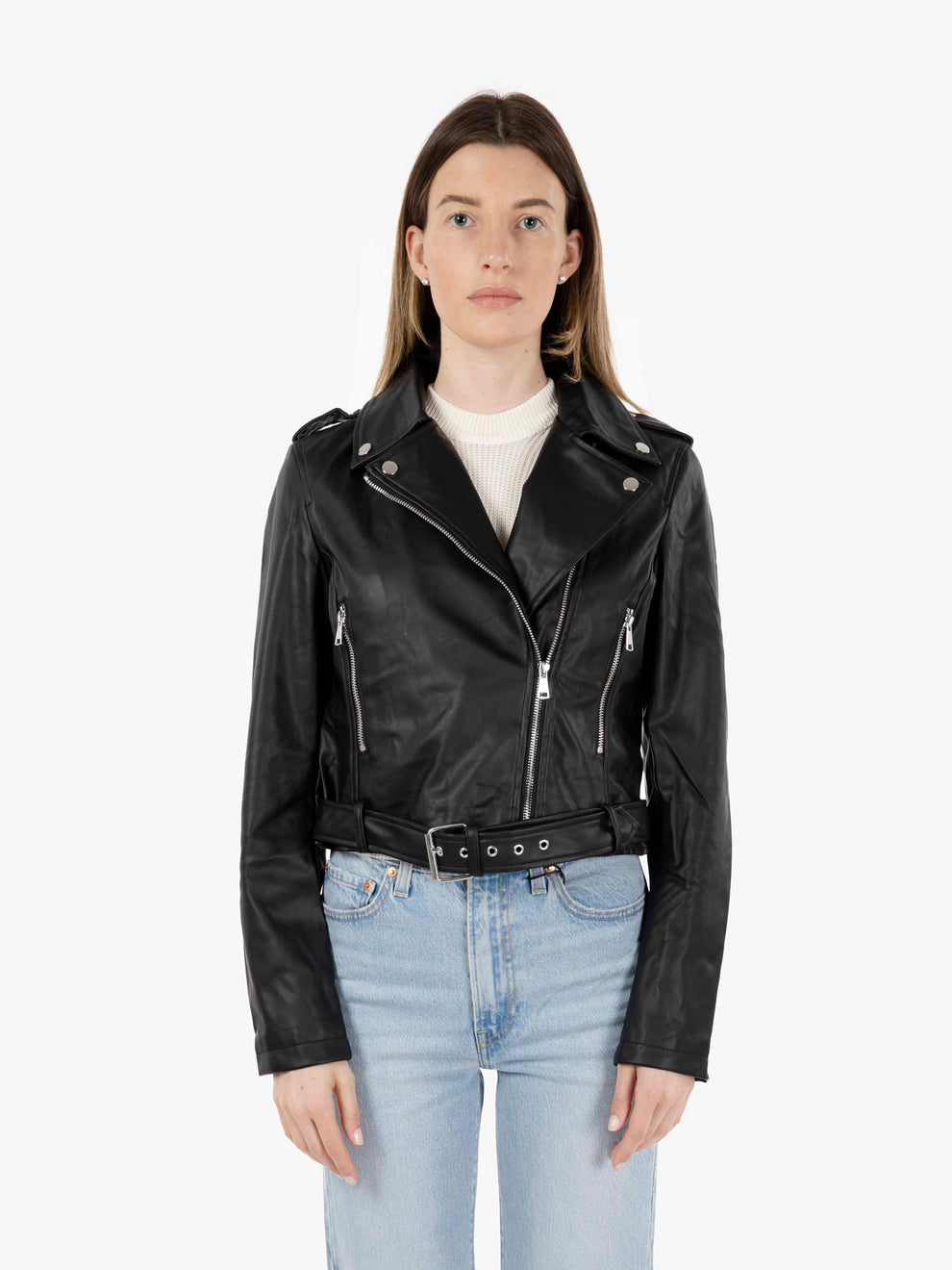 Black faux leather jacket