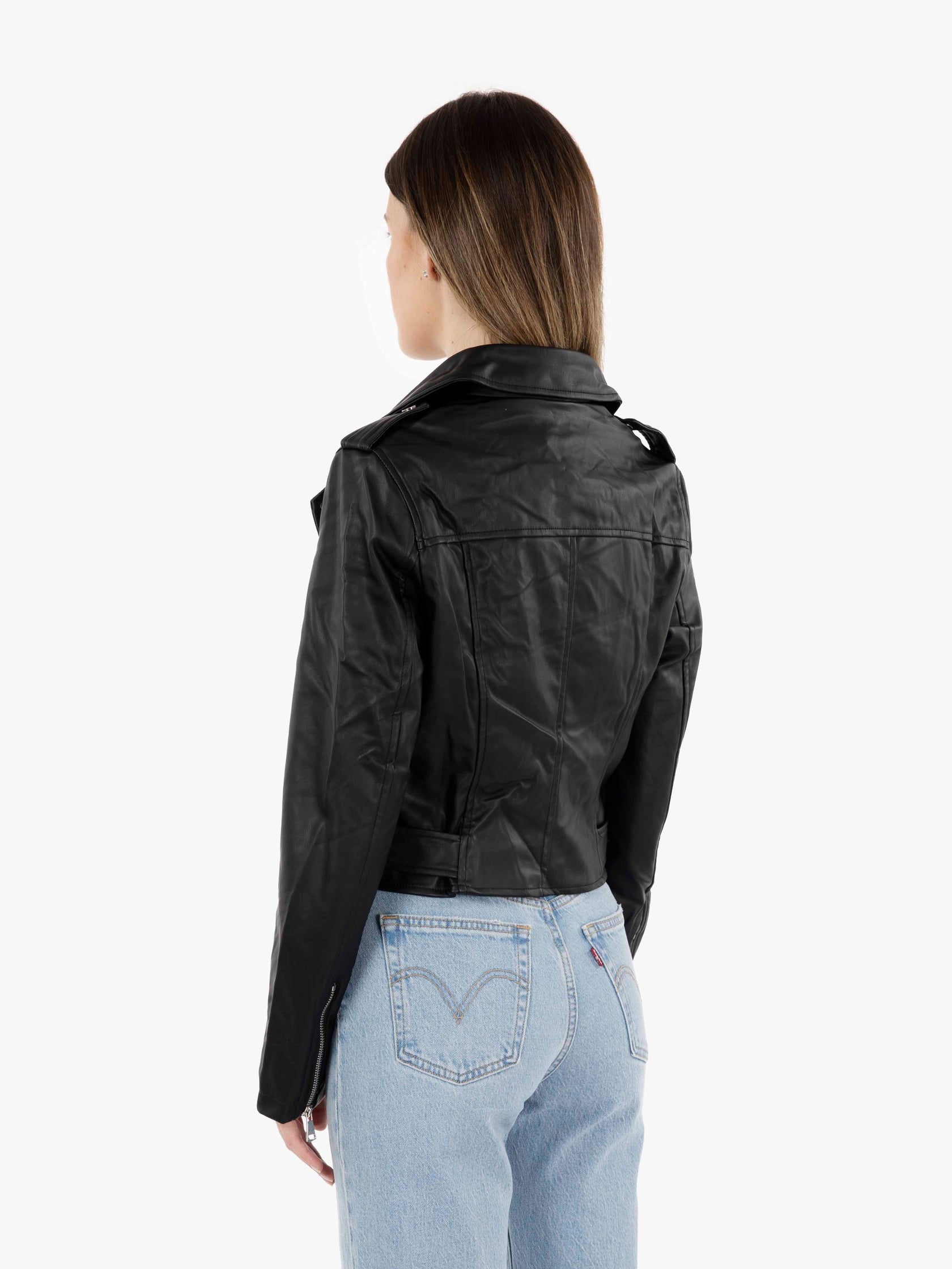 Black faux leather jacket