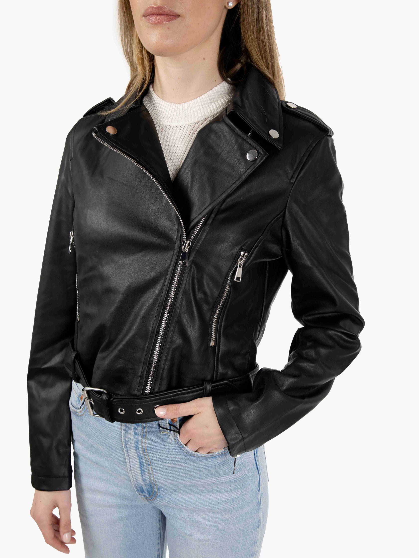 Black faux leather jacket
