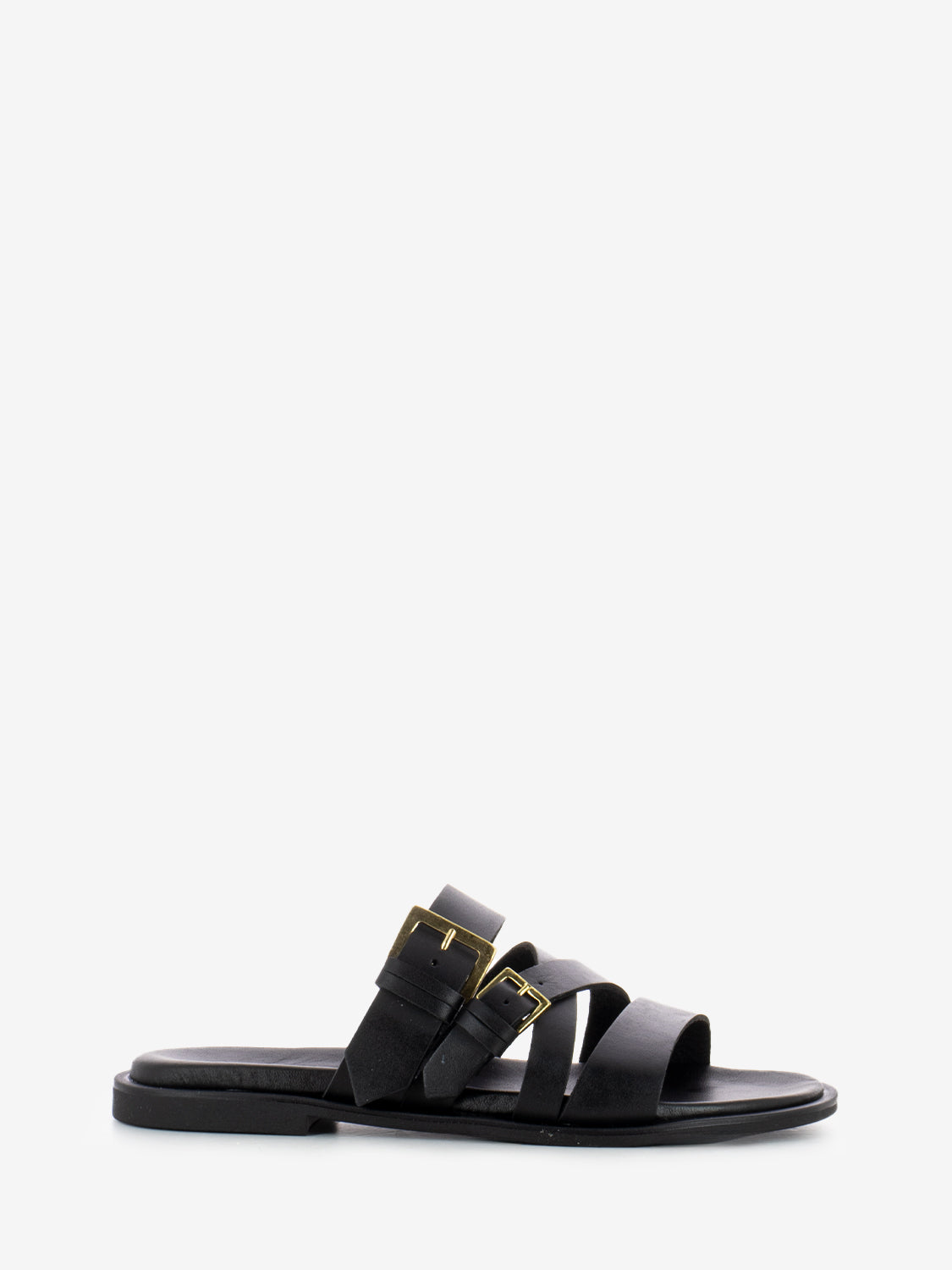 Black buckled slipper