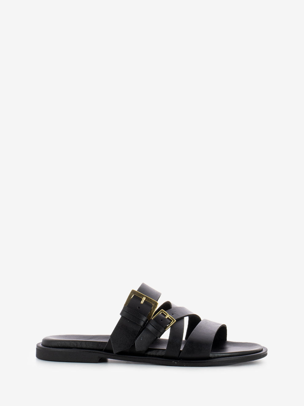 Black buckled slipper