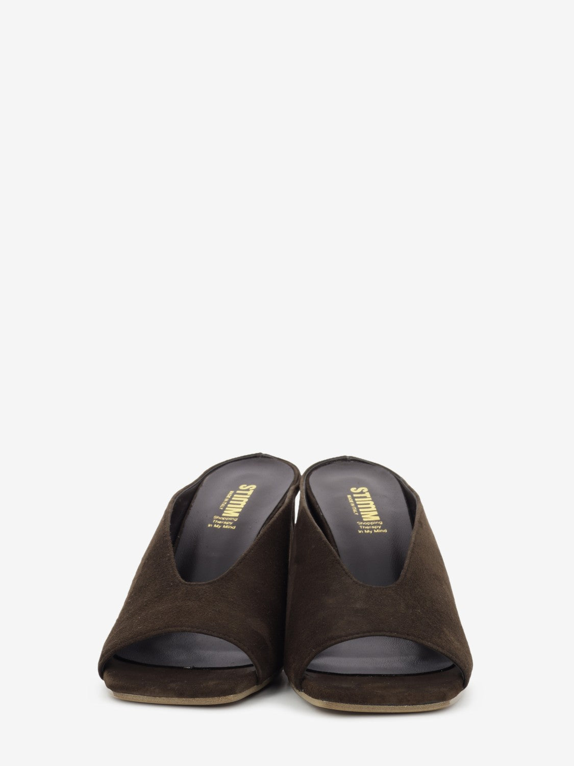Dark brown suede mule