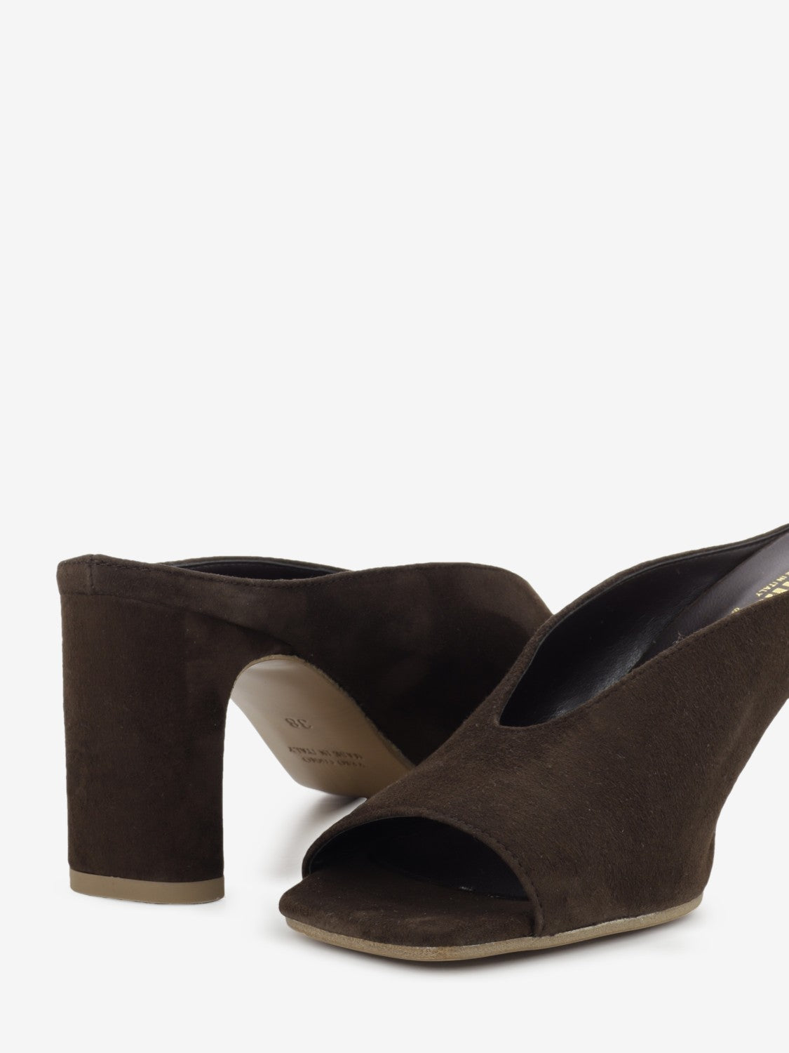 Dark brown suede mule