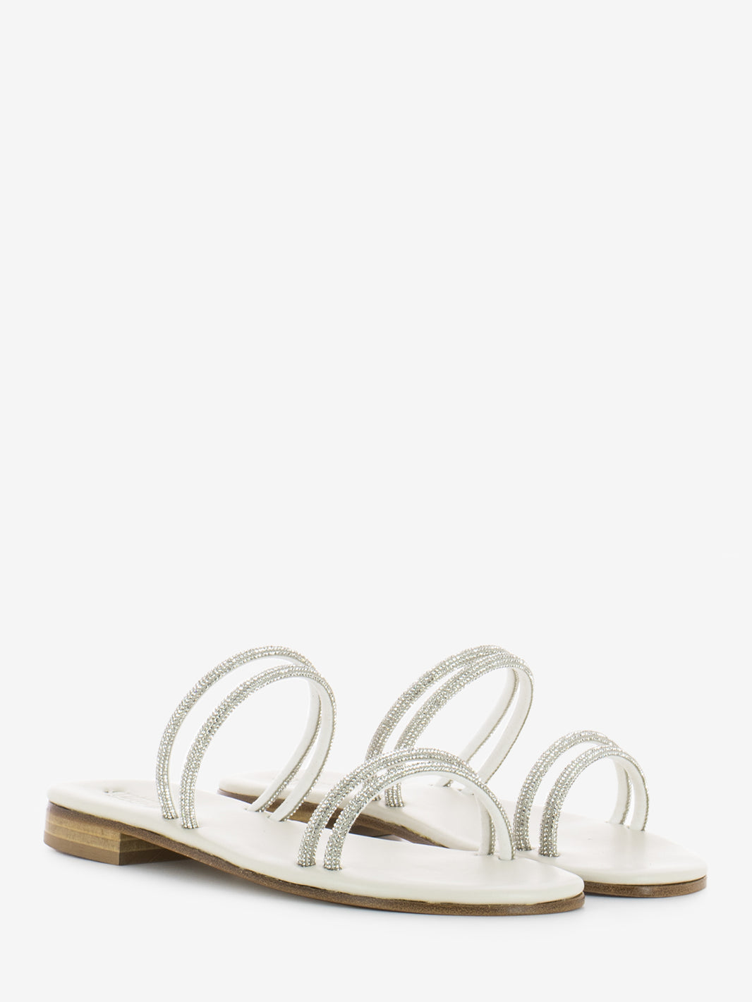 White microglitter band slipper