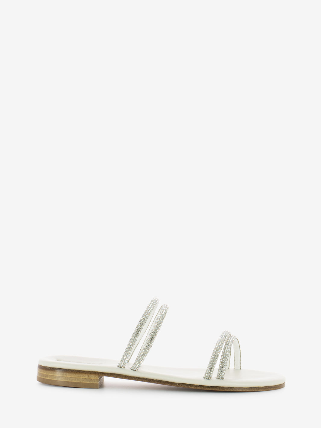 White microglitter band slipper