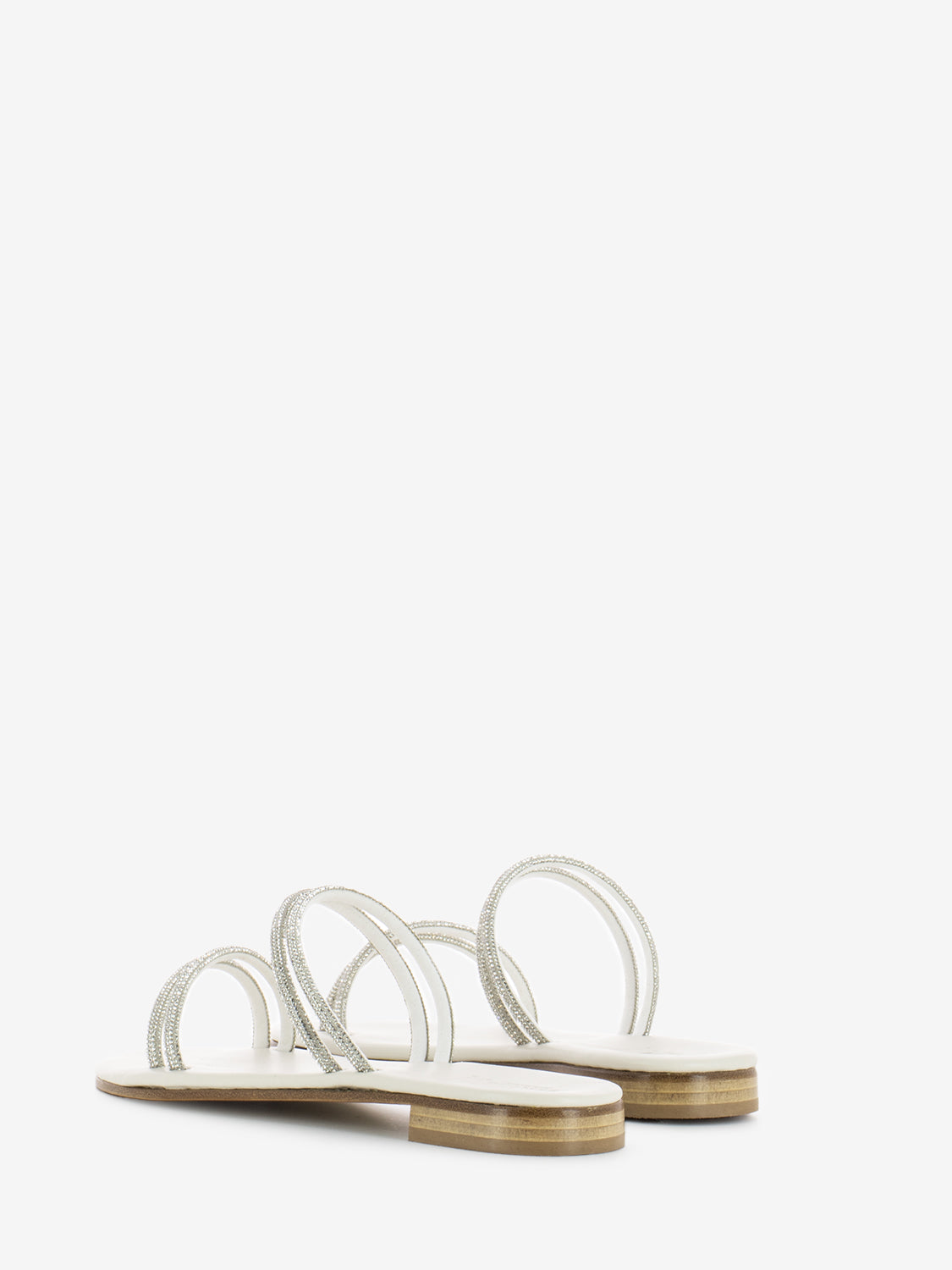 White microglitter band slipper