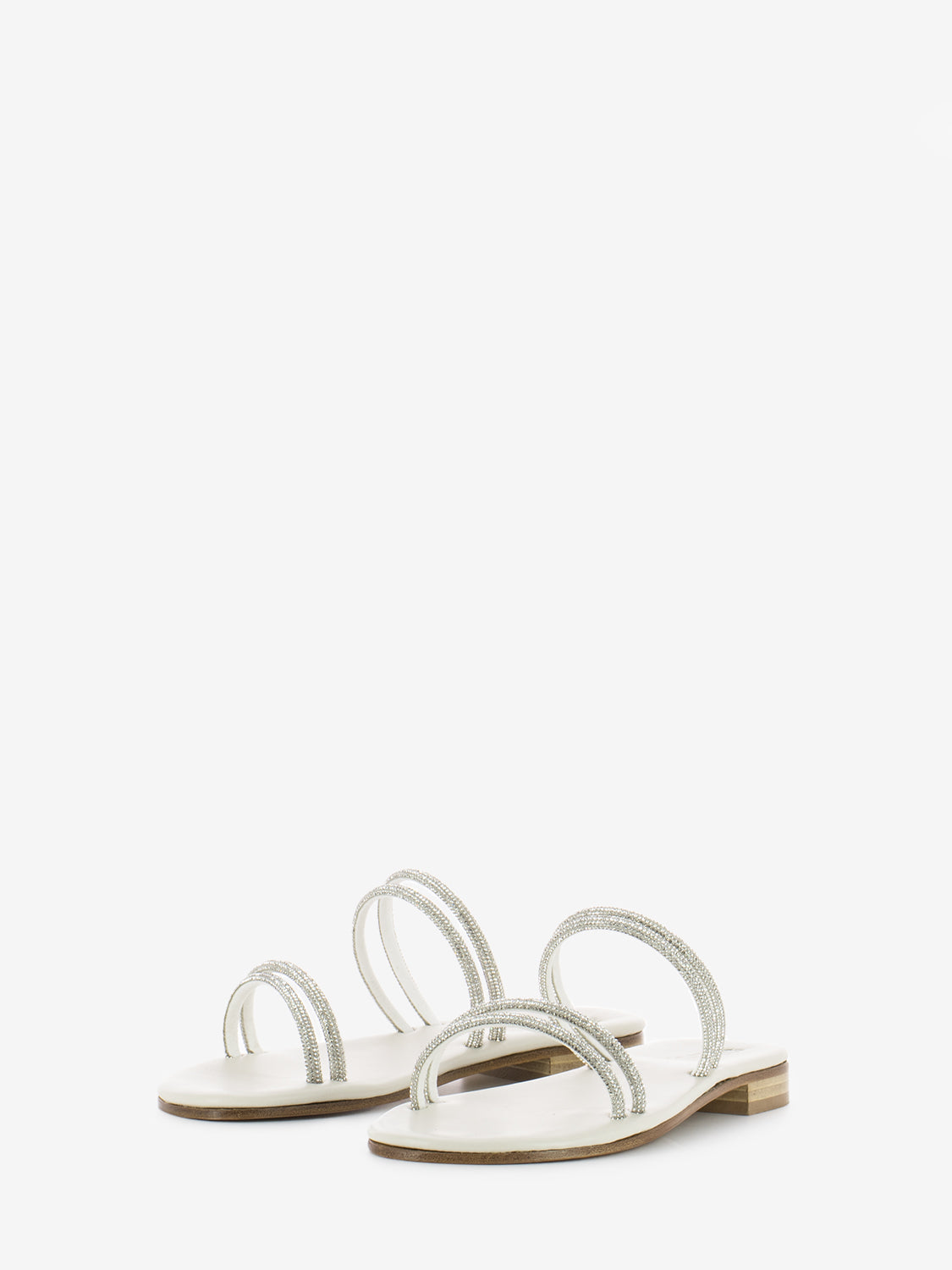White microglitter band slipper