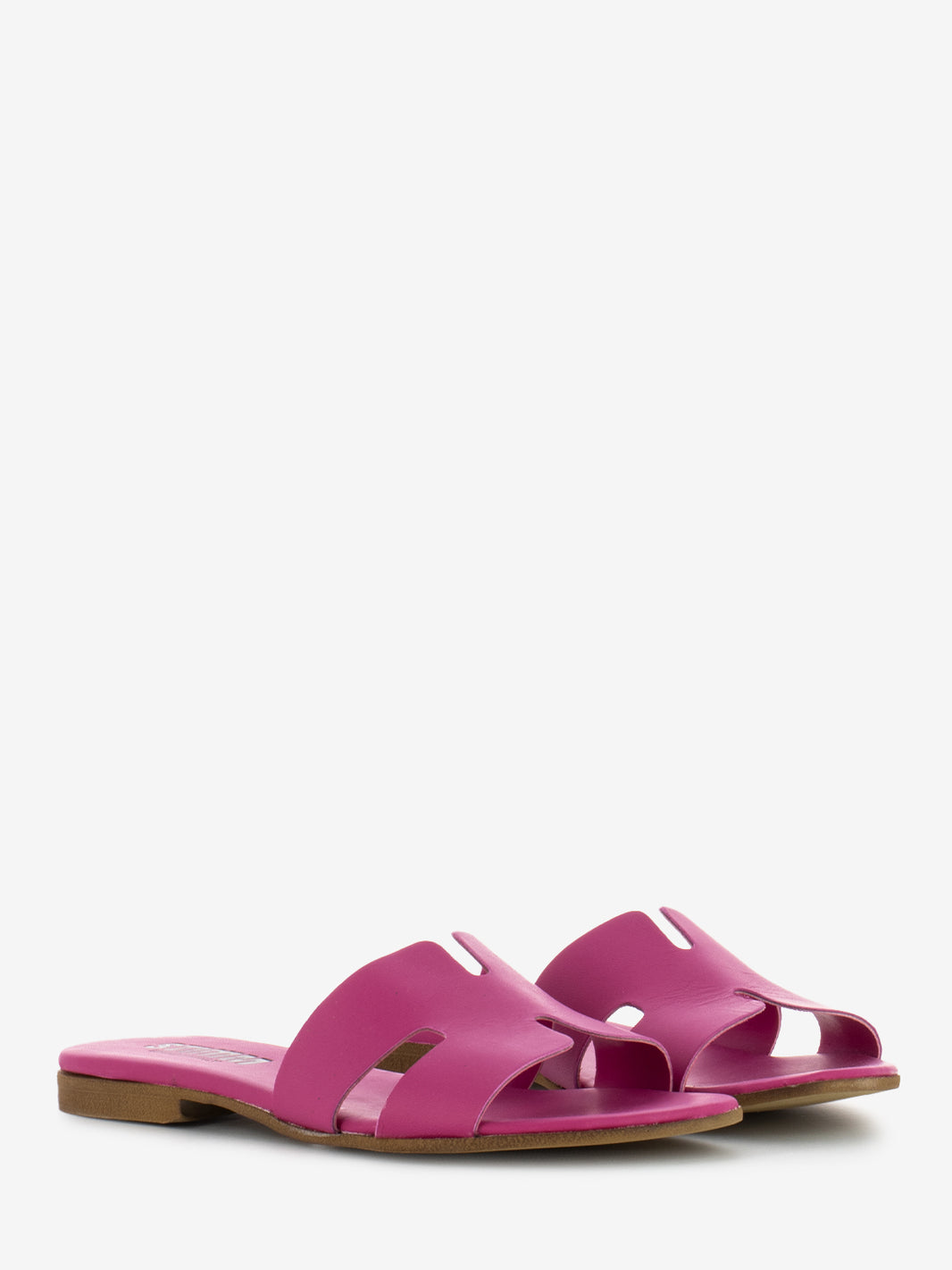 H slipper in fuchsia nappa