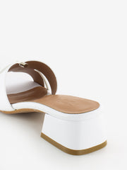 STIMM - Ciabatta in pelle laccio bianco