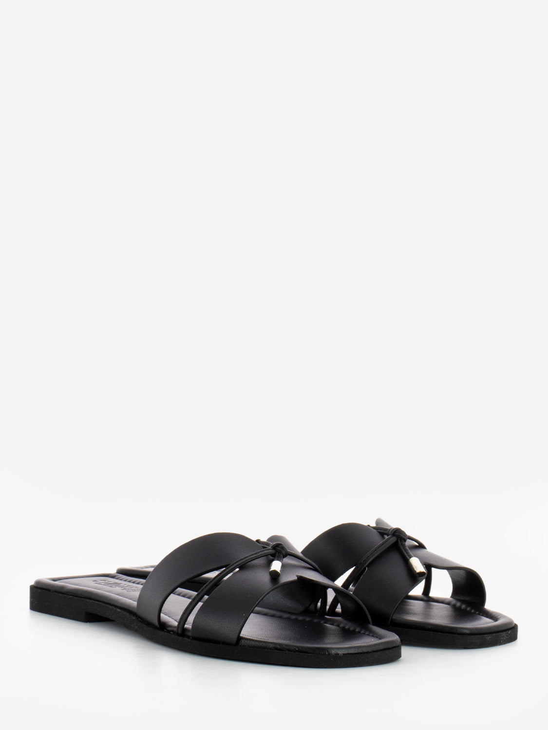 Black leather slipper