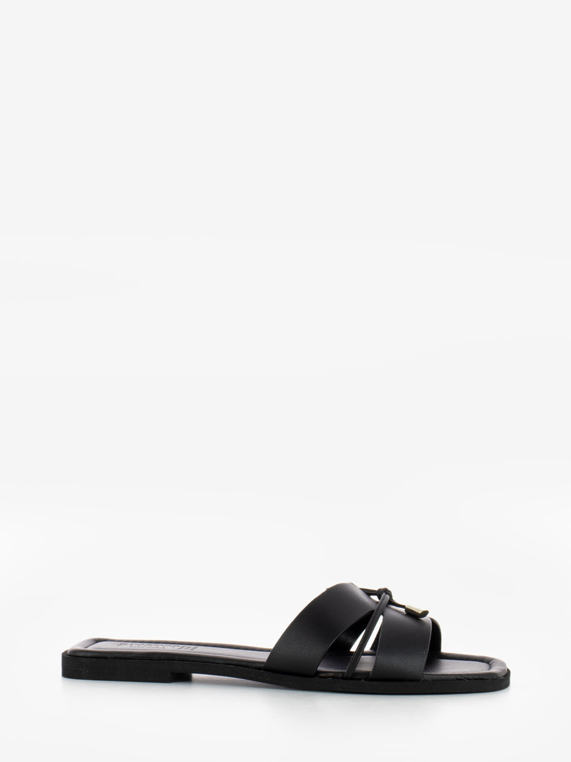 Black leather slipper