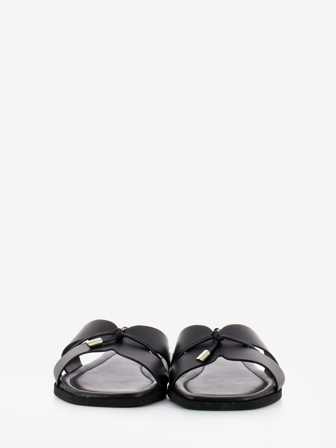 Black leather slipper