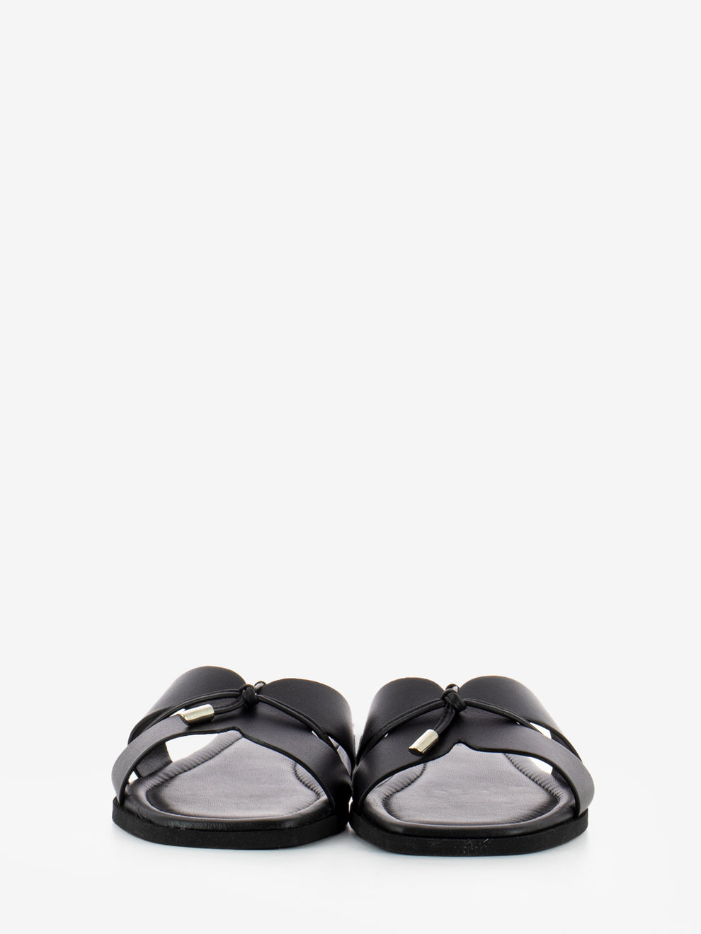 Black leather slipper