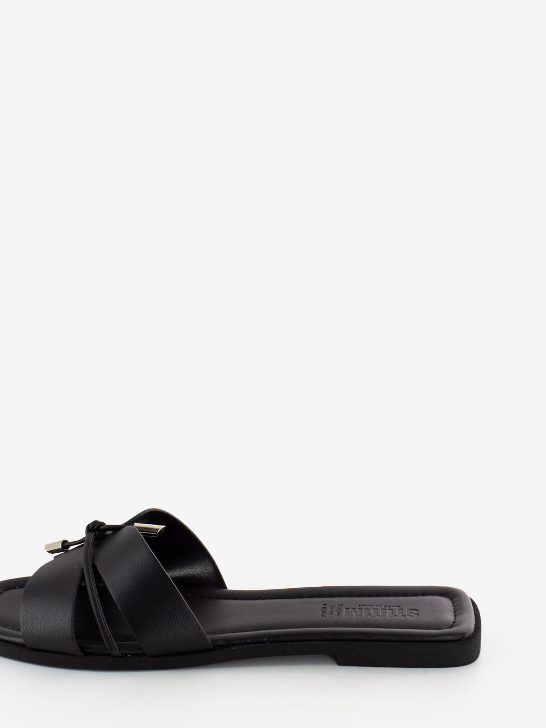 Black leather slipper