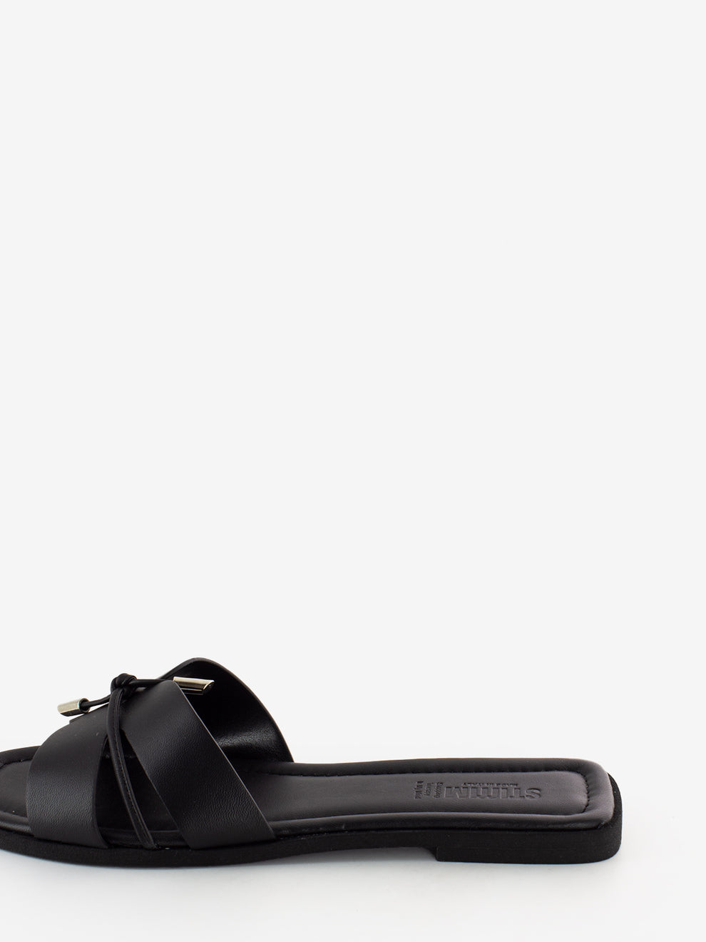 Black leather slipper