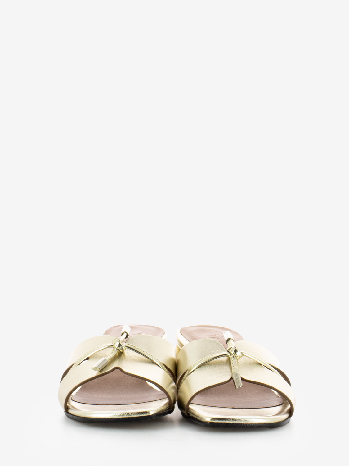 Platinum leather slipper