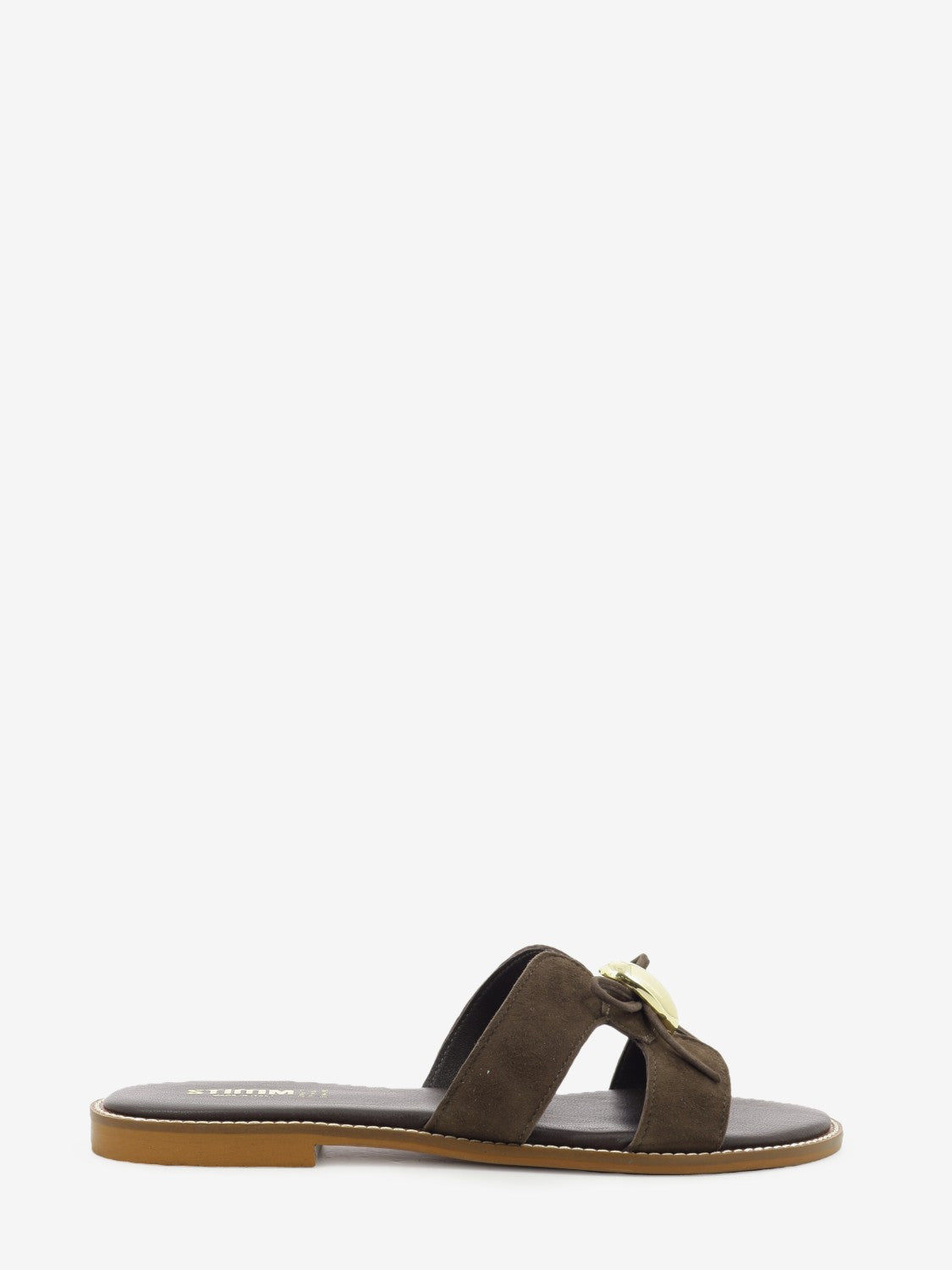 Suede slipper with Moor's head embellishment