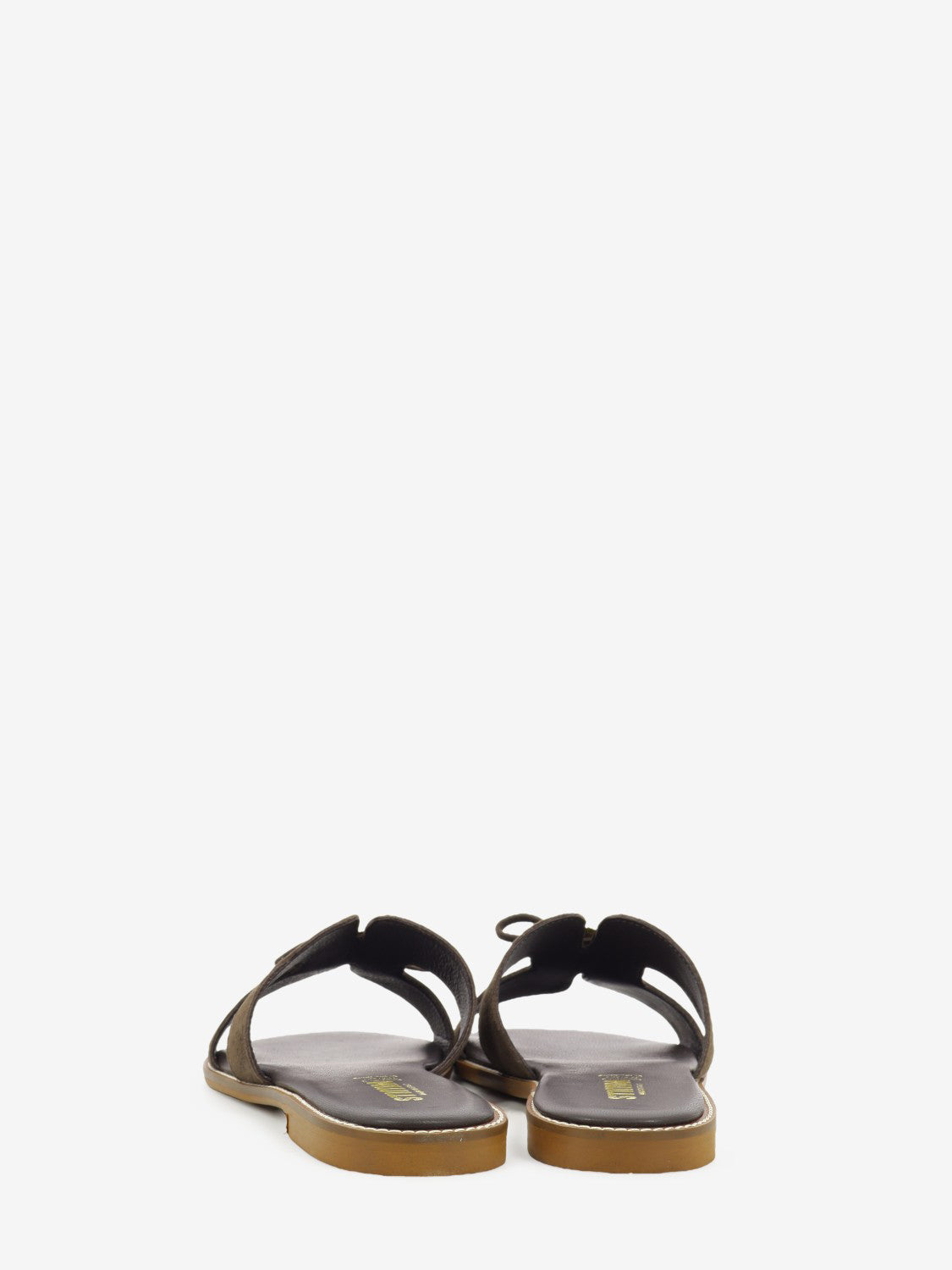Suede slipper with Moor's head embellishment