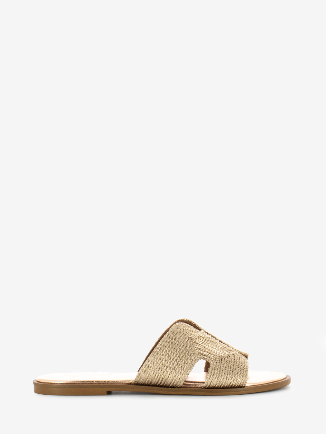 Viareggio slipper in gold raffia