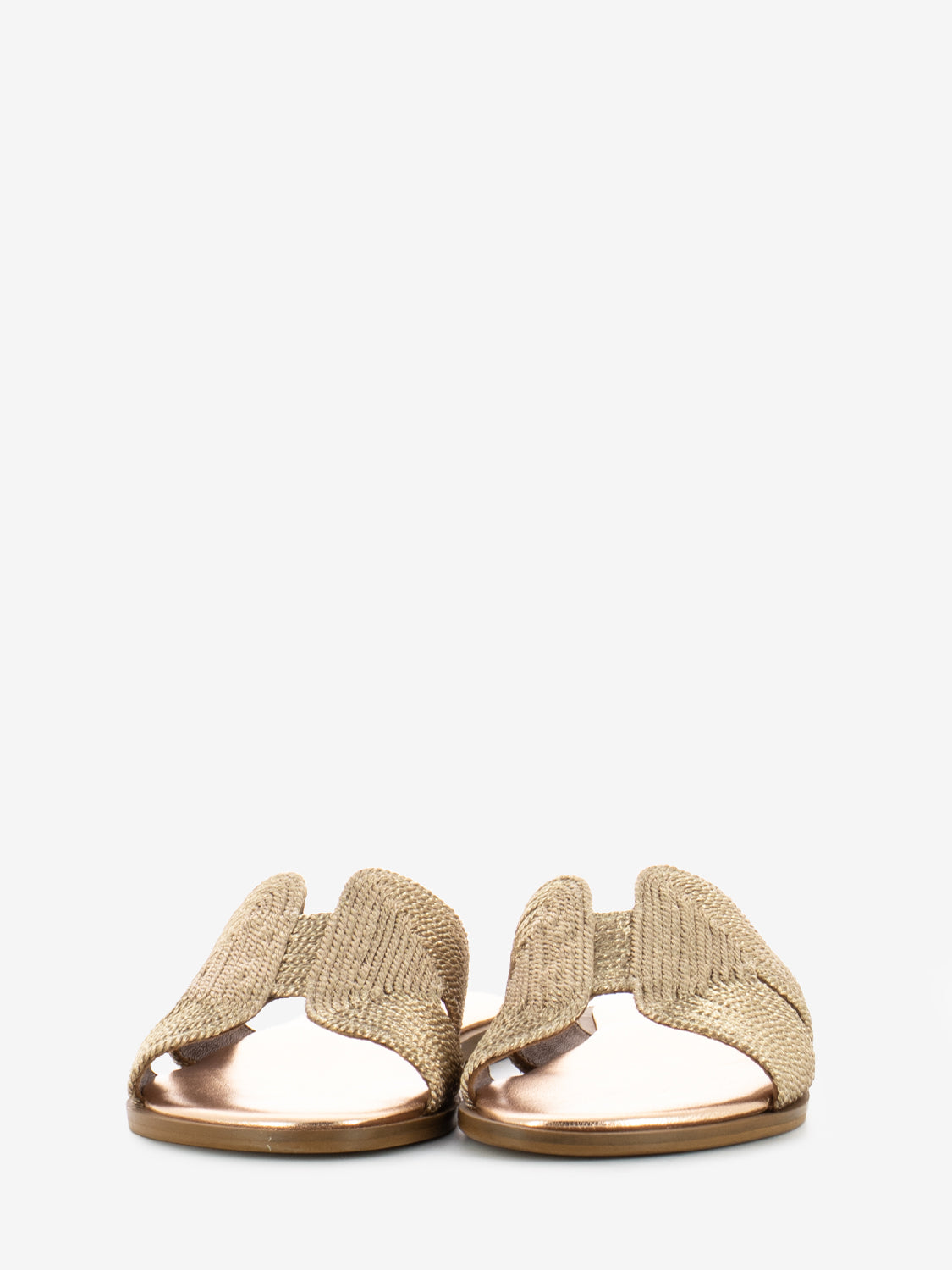 Viareggio slipper in gold raffia