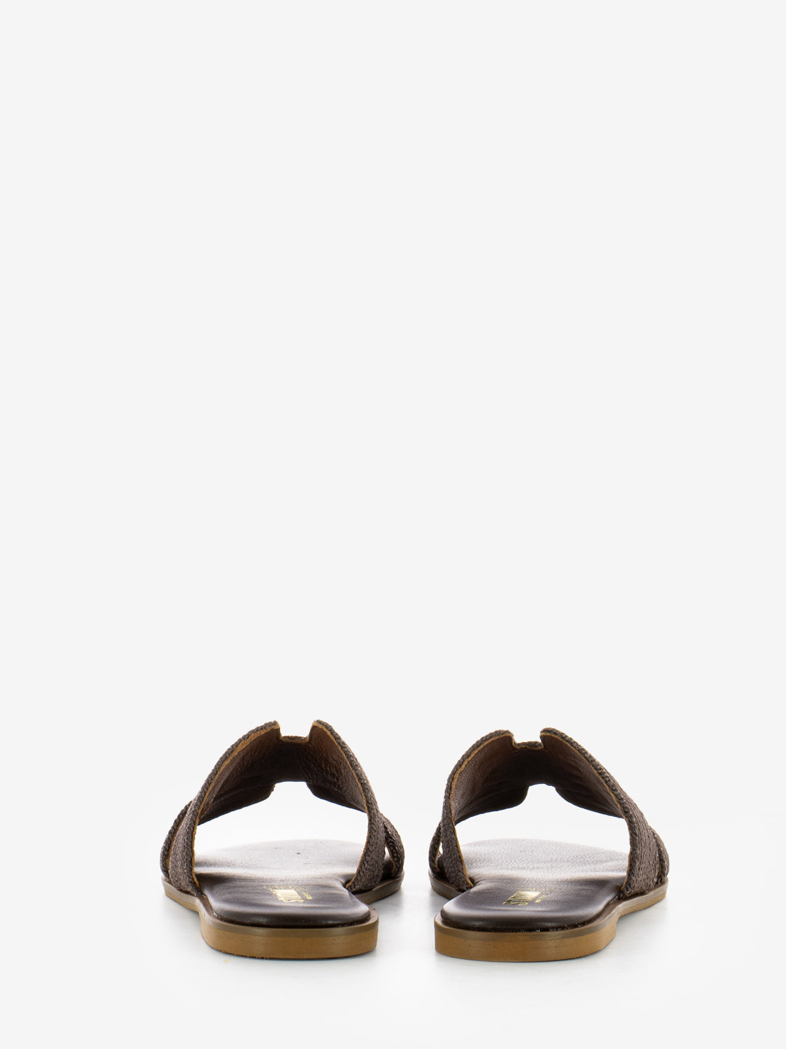 Viareggio slipper in dark brown raffia