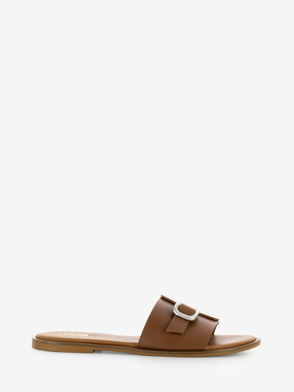 Leather Buckle Slippers