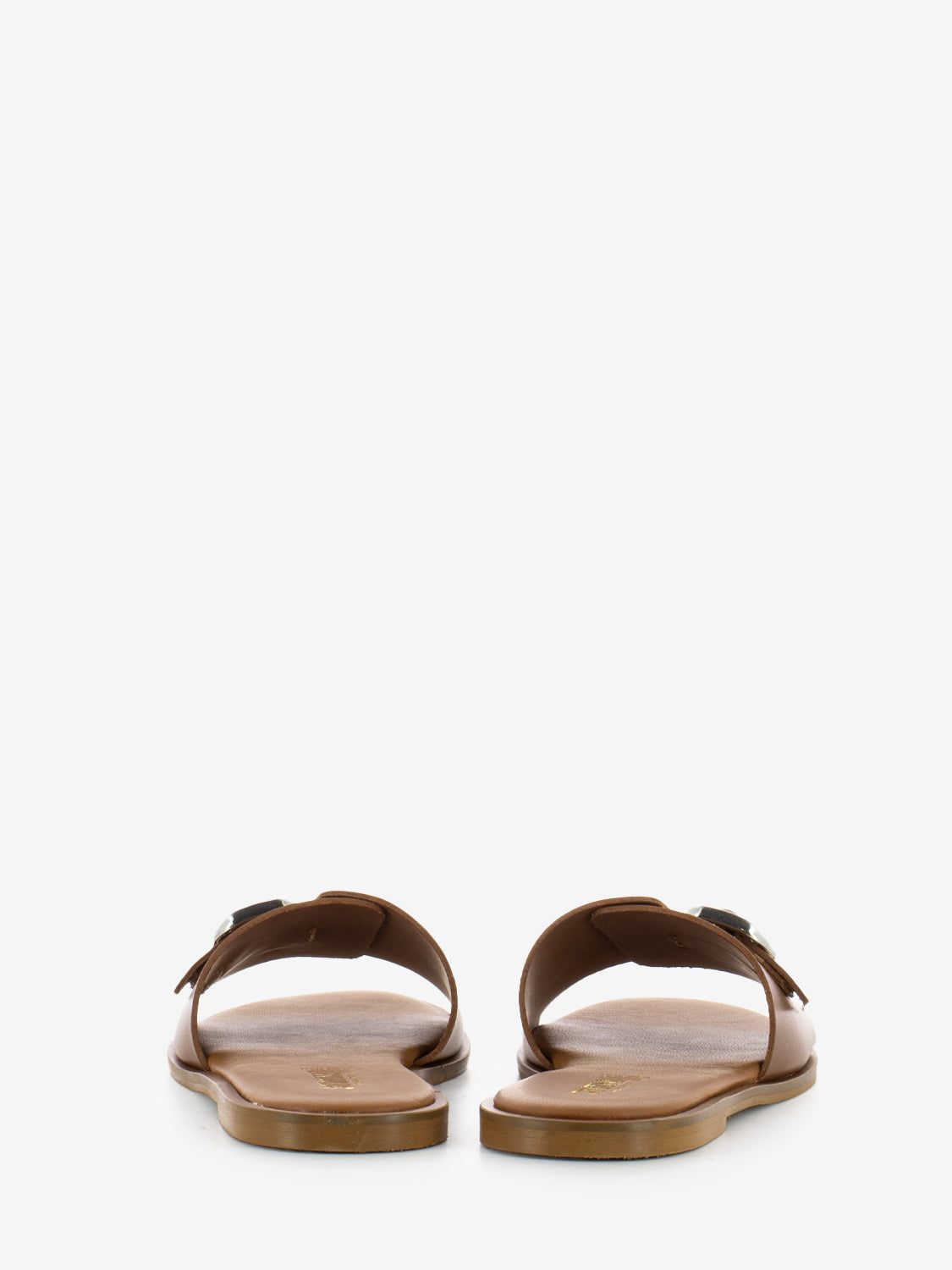 Leather Buckle Slippers