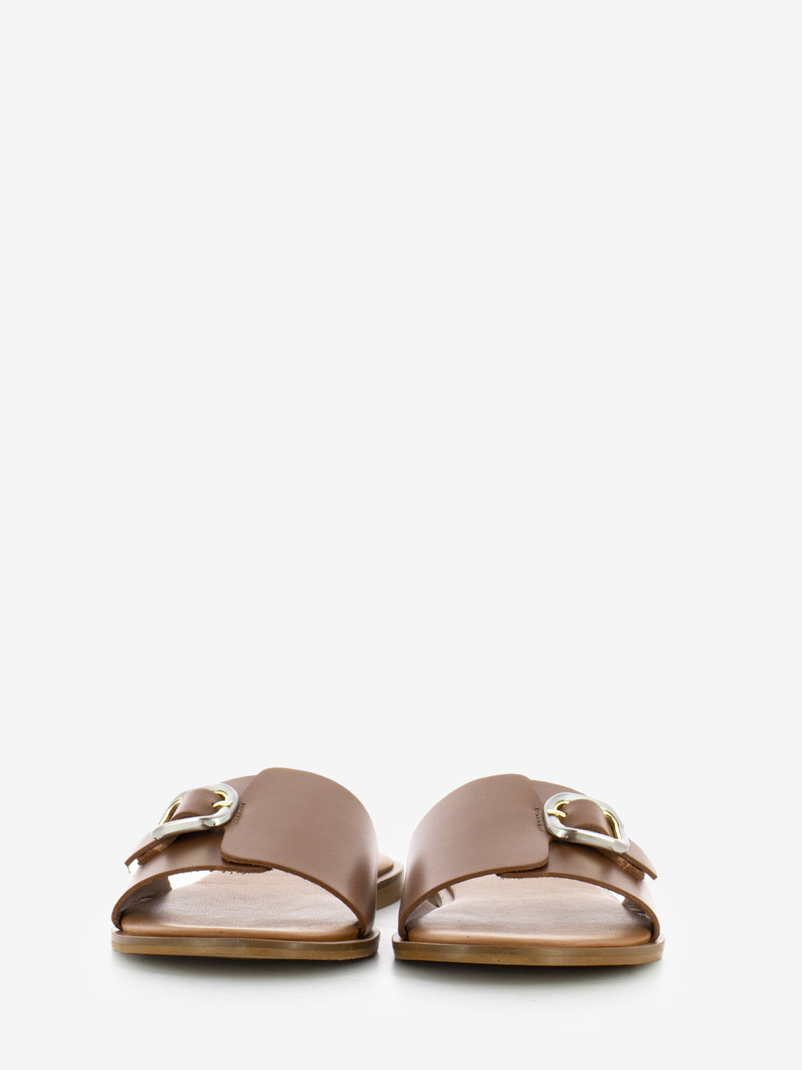 Leather Buckle Slippers