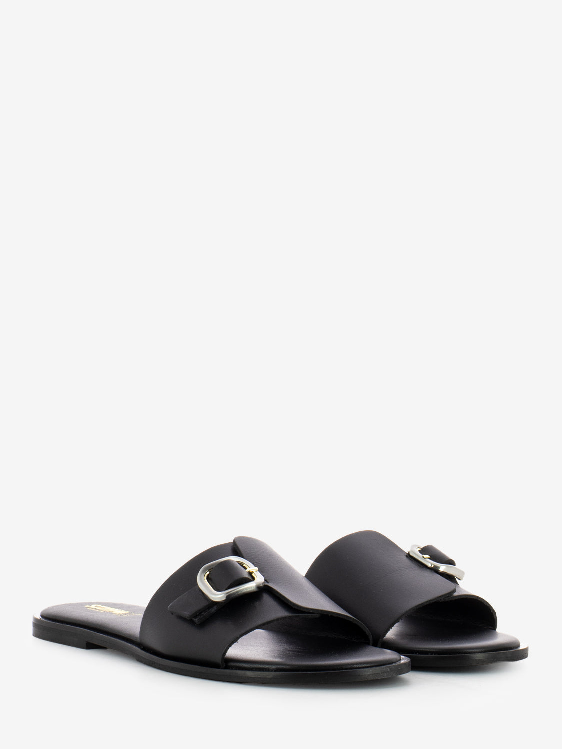 Black Buckle Slippers