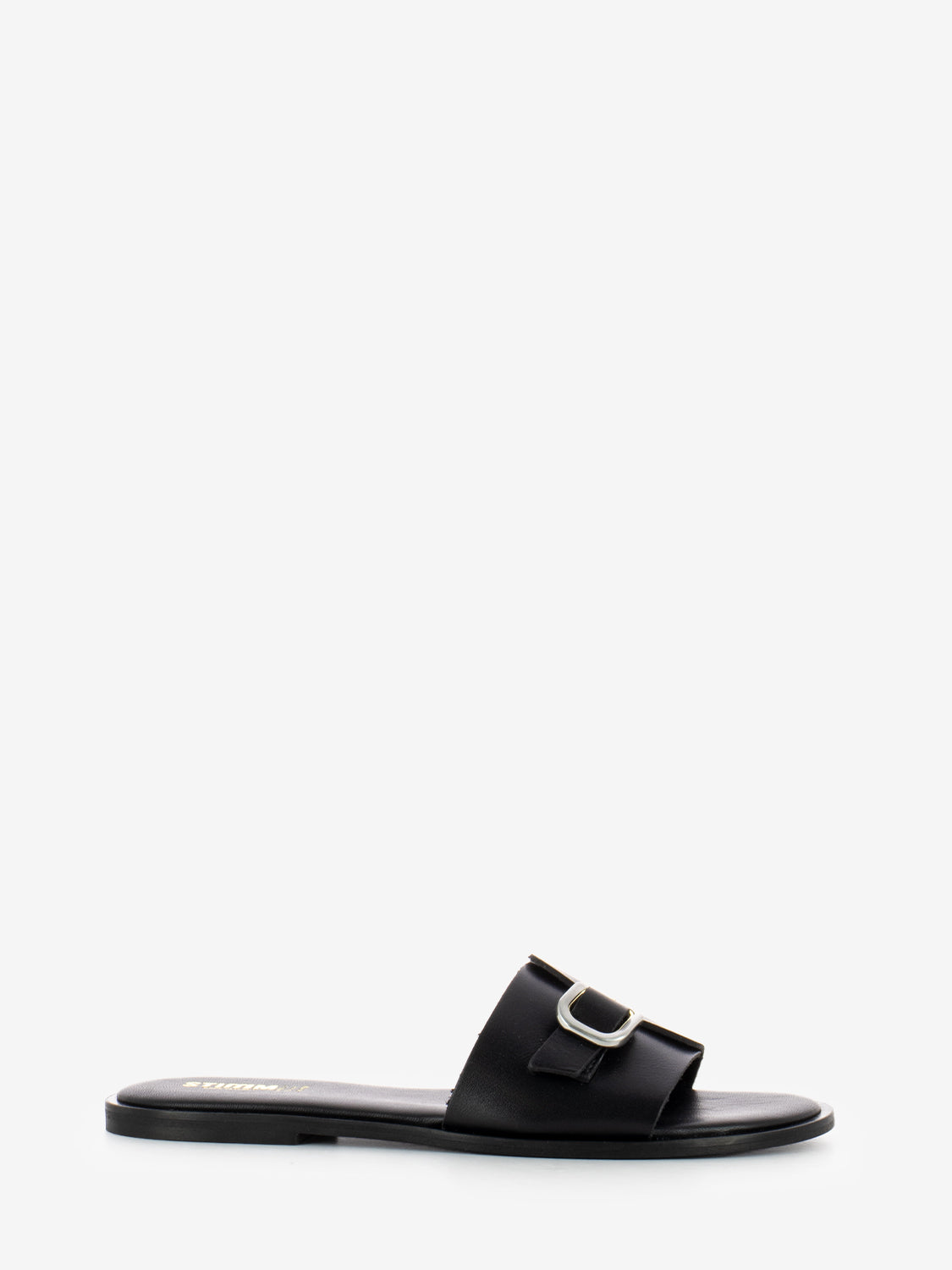 Black Buckle Slippers