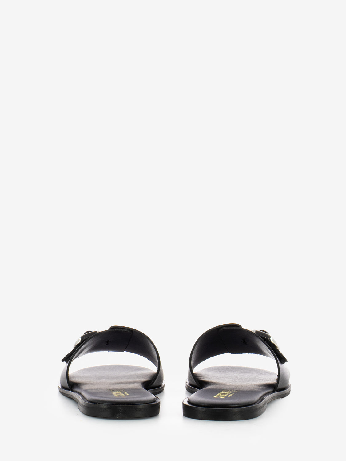 Black Buckle Slippers