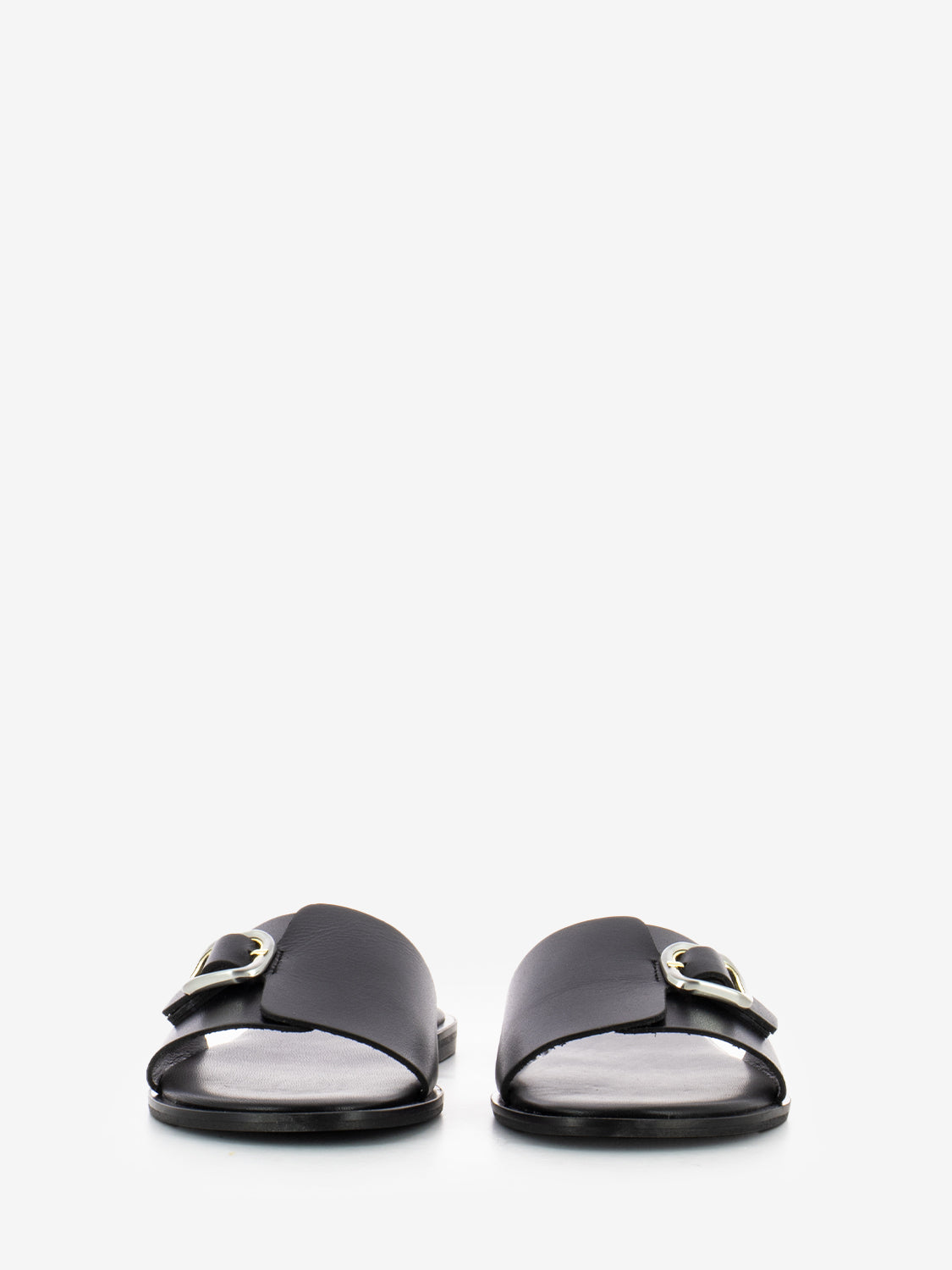 Black Buckle Slippers