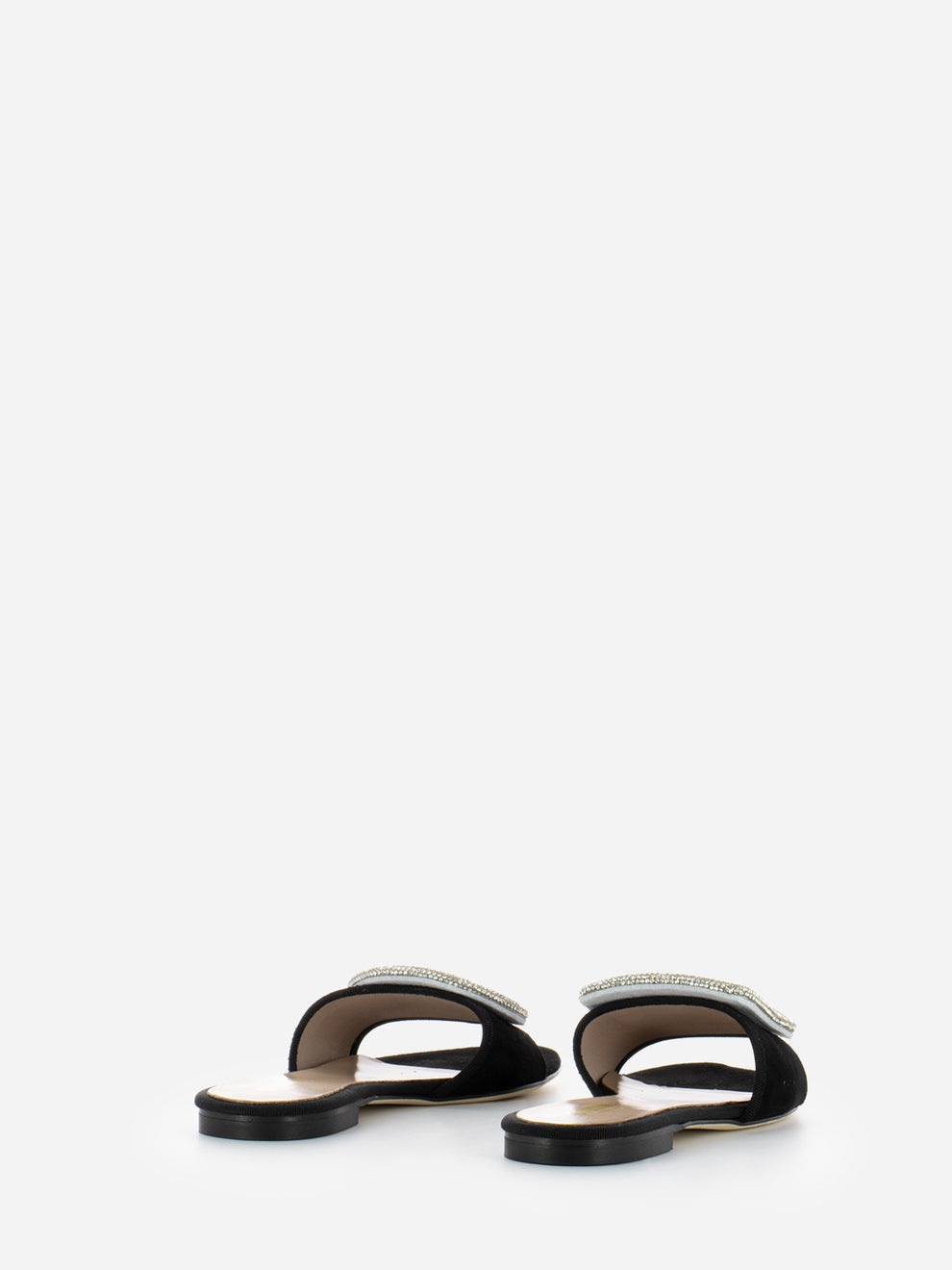 Black suede slippers