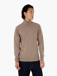 Ciclista rasato merino e cashmere beige