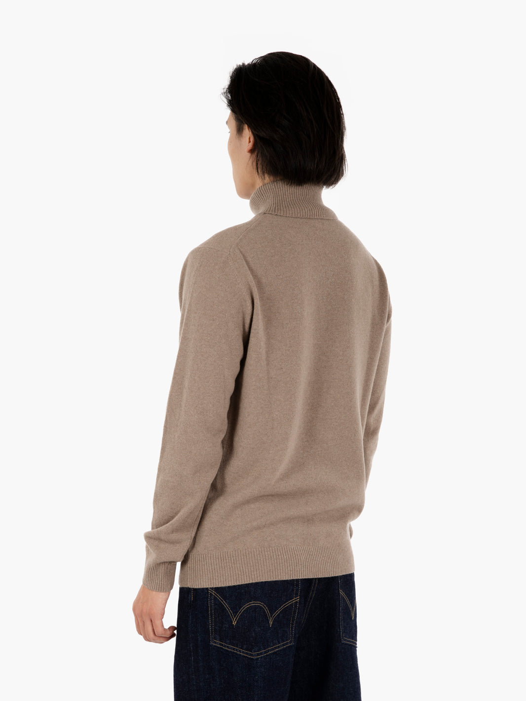 Ciclista rasato merino e cashmere beige