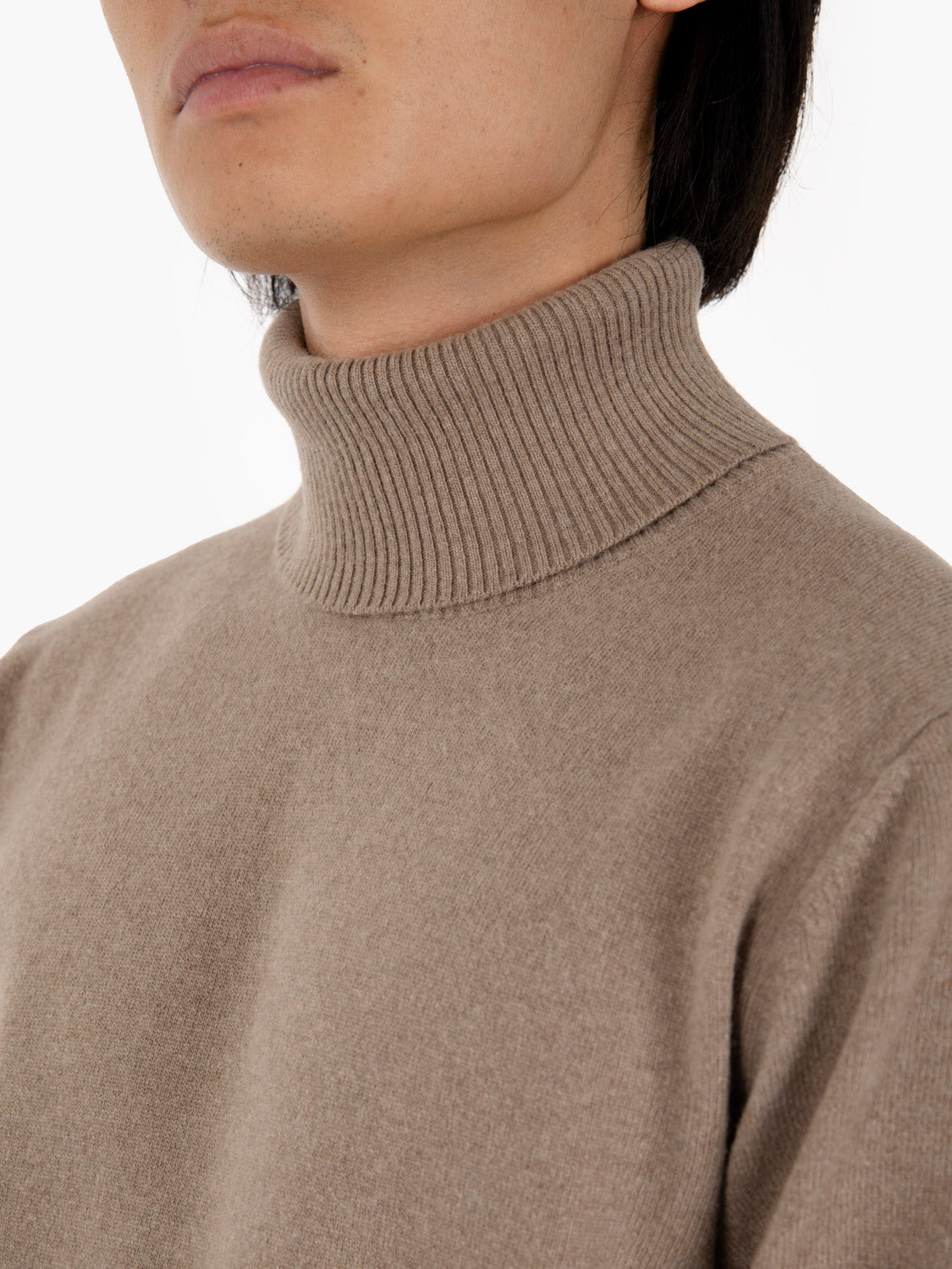 Ciclista rasato merino e cashmere beige