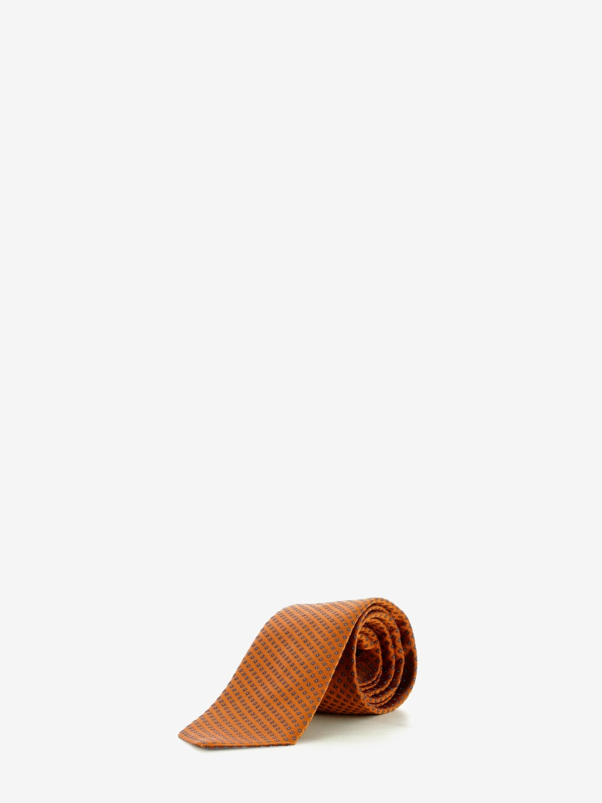 Orange circle pattern tie