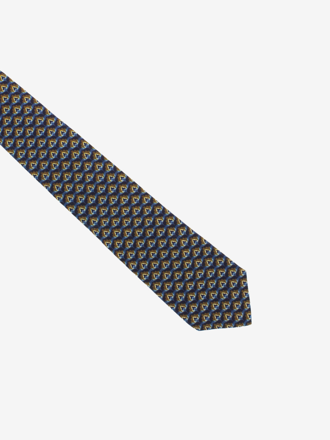 Brown/Blue Floral Pattern Tie