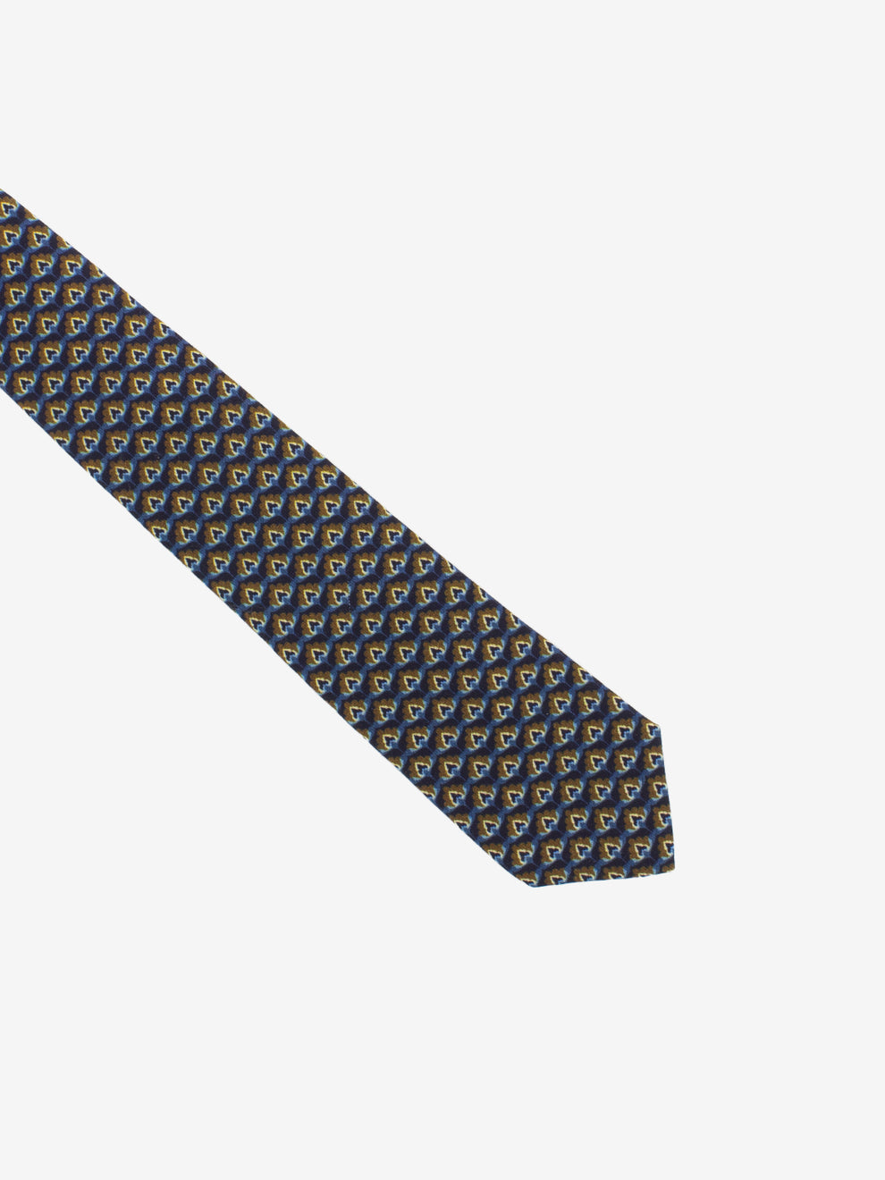 Brown/Blue Floral Pattern Tie