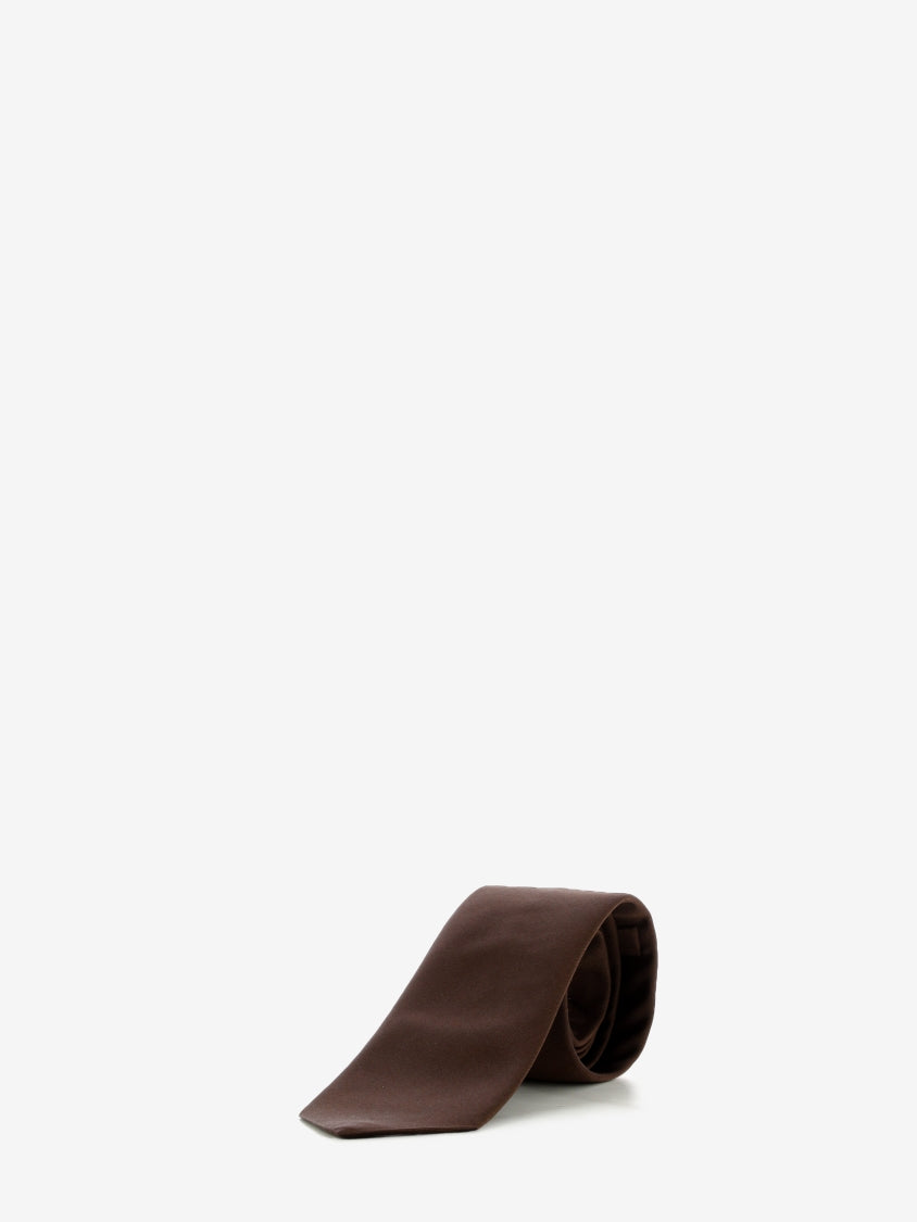 Dark brown silk tie