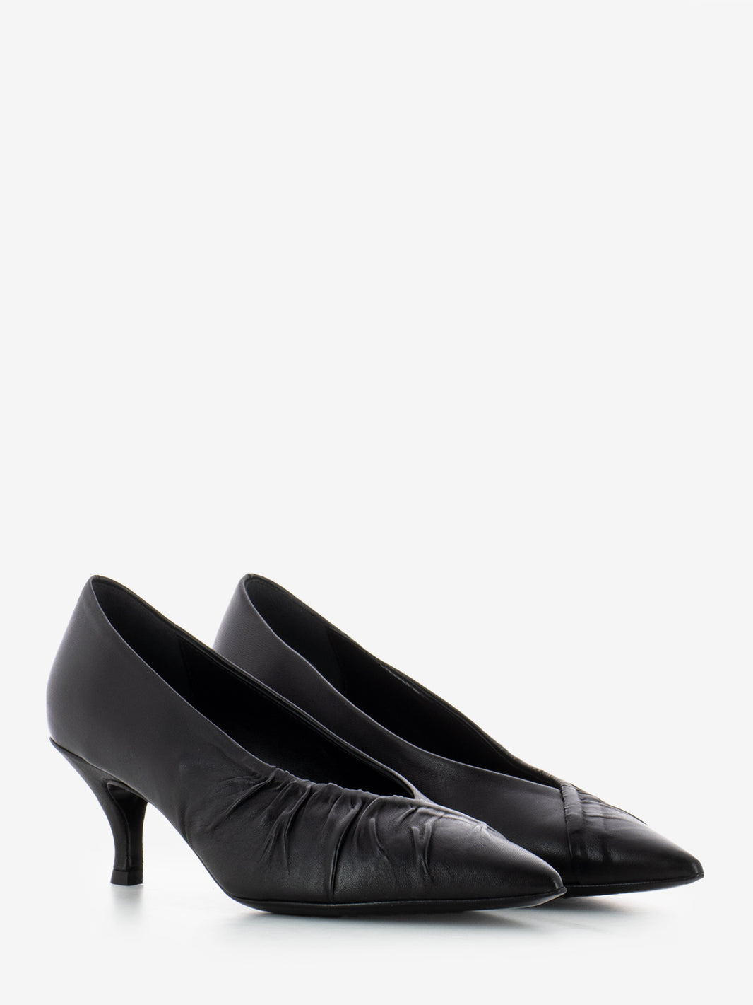 Décolleté arricciata nappa nero