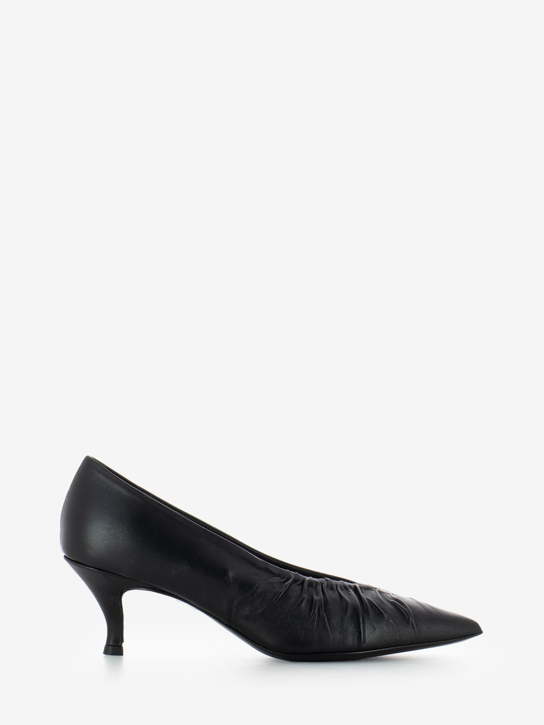 Décolleté arricciata nappa nero