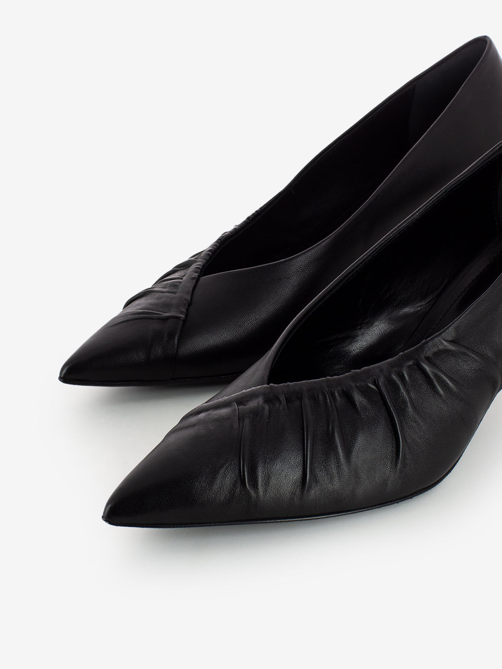 Décolleté arricciata nappa nero