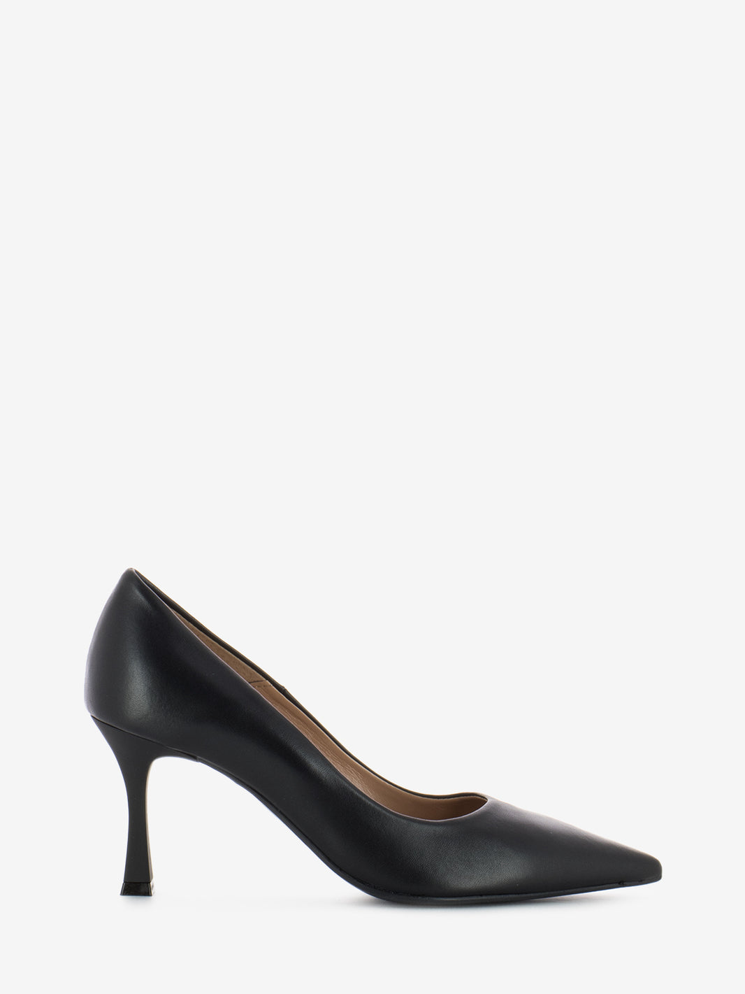 Black spool heel pumps
