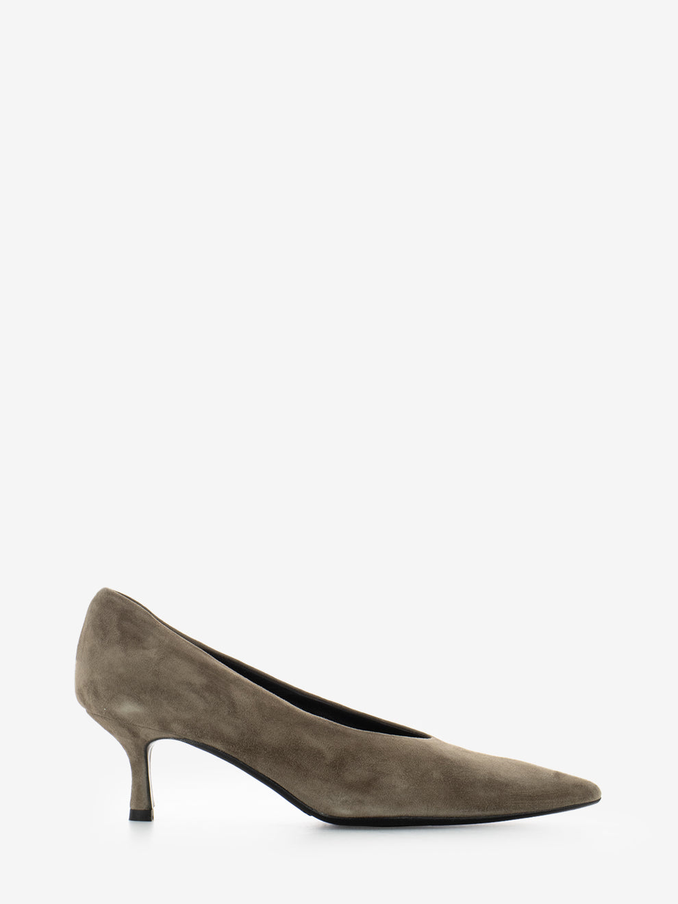 Décolleté in camoscio marrone